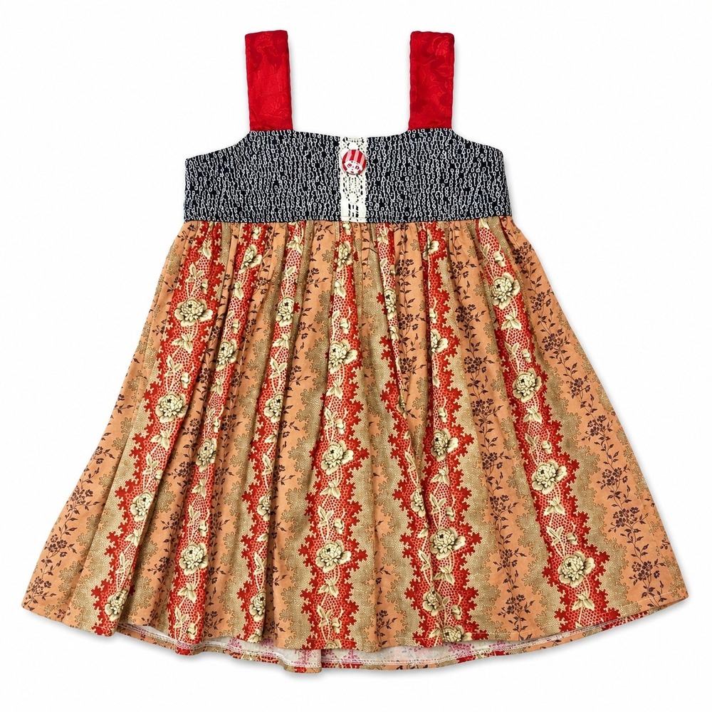 Girls Handmade Boutique Dress Size 6 Floral Patchwork‎ Prairie Cottagecore NWT